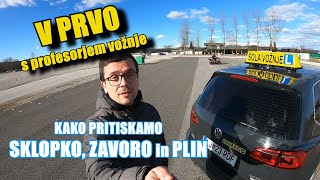 Kako pritiskamo sklopko zavoro in plin  V PRVO [upl. by Belia627]