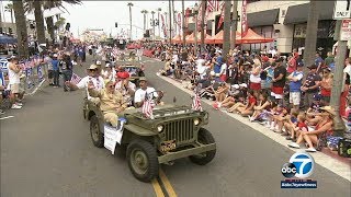 4th of July parade in Huntington Beach  ABC7 [upl. by Weinrich]