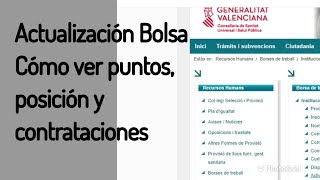 Actualización de la bolsa de Sanidad en Comunidad Valenciana Cómo ver puntos posición y contratos [upl. by Polito]