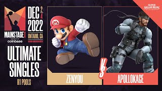 Zenyou Mario vs ApolloKage Snake  Ultimate Singles Pools Winners SemiFinal  Mainstage 2022 [upl. by Cutlip925]