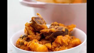 HOW TO MAKE RAM MEAT ASARO  YAM PORRIDGE RECIPE  THE KITCHEN MUSE yamporridge asaro [upl. by Salohcim810]