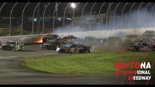 Big wreck strikes late in Xfinity race at Daytona [upl. by Etteinotna]