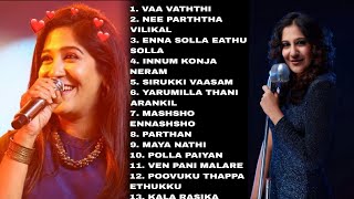 Shweta Mohan Hits  love songs ❤  Jukebox tamil  SLX BGM love shweta lovesong song [upl. by Booth758]