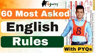 60 Most Asked English Grammar Rules for CDSNDA and AFCAT [upl. by Burra996]