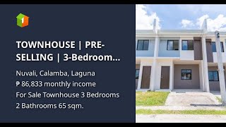 TOWNHOUSE  PRESELLING  3Bedroom Townhouse INNER UNIT in Amaia Series Nuvali Laguna [upl. by Gussie155]