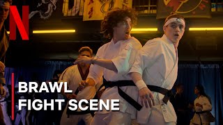 Cobra Kai Season 6 Part 2 The FULL Brawl Fight Scene [upl. by Josie]