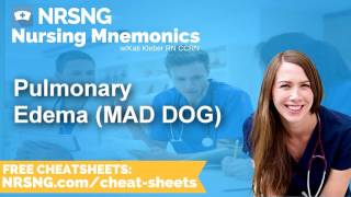 Pulmonary Edema MAD DOG Nursing Mnemonics Nursing School Study Tips [upl. by Strickman]