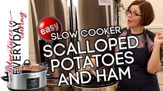 Easy Slow Cooker Scalloped Potatoes and Ham [upl. by Tegdirb]