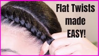 FLAT TWISTS MADE EASY Tutorial for beginners  Natural Hair  AbbieCurls [upl. by Cook]