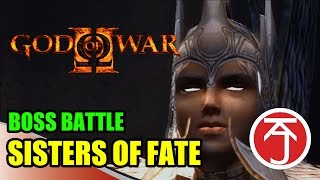 God Of War II  BOSS BATTLE KRATOS VS SISTERS OF FATE [upl. by Ynnaj]