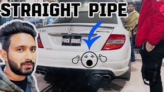 Straight piped my C63 AMG 🤩  LOUD W204  Team Sinister [upl. by Edveh]