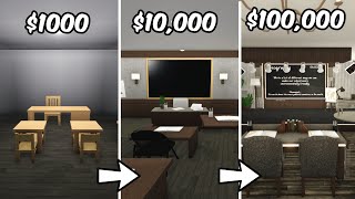 BUILDING A CLASSROOM IN BLOXBURG WITH 1K 10K and 100K [upl. by Annaya]