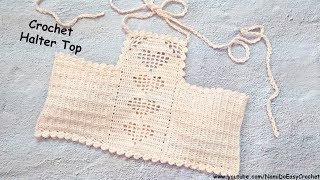 Easy Crochet for Summer Crochet Halter Top 02 [upl. by Edmonds]