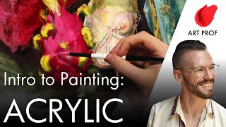 Acrylic Painting for Beginners Techniques amp Supplies [upl. by Nynahs]