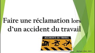 A3CNESSTAccident du travail réclamation [upl. by Orten]