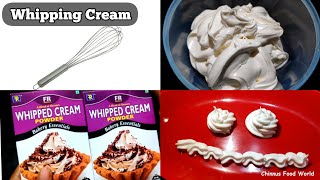 Whipping Cream from Whipped Cream Powder using Hand WhiskChinnus Food WorldRecipe 95 [upl. by Bryant]