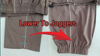 DIY Lower Pant To JoggersOld Cloth Alteration Trick [upl. by Uv899]