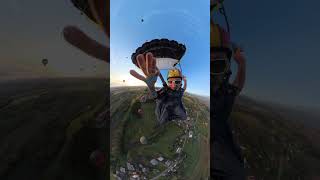 Skydiver Jumps From Hot Air Balloon at 900 Meters Over Scenic Balloon Field [upl. by Boutis311]