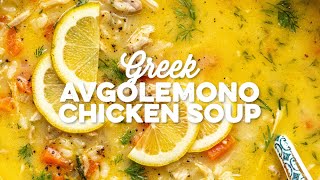 Avgolemono Soup  Greek Lemon Chicken and Rice Soup  Supergolden Bakes [upl. by Reeves]