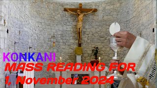 quot📖✝️ KONKANI MISACHIM DISPOTTIM VACHPAM  1 November 2024  Daily Mass Readings ⛪quot [upl. by Leumek]