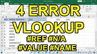 Excel Tutorial Mengatasi Error VLOOKUP NA REFF VALUE NAME [upl. by Mesics]