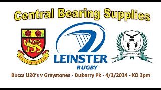 Buccs U20 Vs Greystones  Feb 2024 [upl. by Eniamirt]