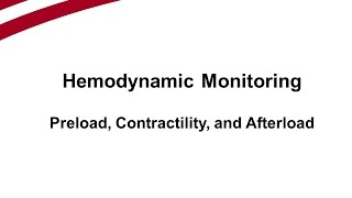 Hemodynamic Monitoring Preload Contractility amp Afterload [upl. by Brine735]