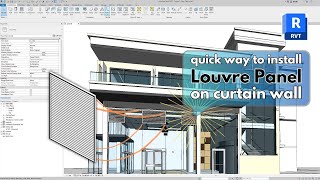 How to install louvre curtain wall panels in Revit [upl. by Onairelav978]