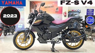 2023 Yamaha FZS V4 Matte Black Color Detail Review ✅😱with on road price changes🔥 mileage [upl. by Basilio276]