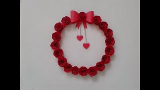 Kağıttan Kolay Kapı Süsü Yapımı  DIY Valentines Day Decoration [upl. by Resaec]