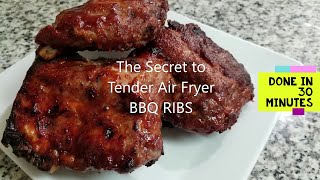 The Secret to Tender BBQ Air Fryer RIBS  with rub recipe  30 Minutes Barbeque [upl. by Swigart692]