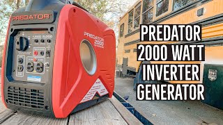 PREDATOR 2000 WATT INVERTER GENERATOR REVIEW Harbor Freight Generator [upl. by Aihsiek221]