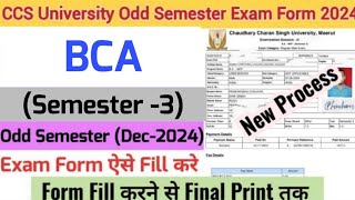 How to Fill CCSU Odd Semester Exam Form 2024  CCSU BCA Semester 3 Exam Form Fill Up 2024 [upl. by Odradlig]