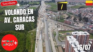 Volando en Drone Troncal Caracas Sur TransMilenio en Bogotá 🇨🇴  Barrio Danubio a Portal Usme Jul 16 [upl. by Sajet1]