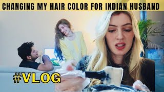 Hair color badl hogaya or mere Husband ko surprise kiya Do I look Indian now 😍 [upl. by Sivrup]