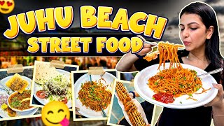 Exploring JUHU BEACH Street Food In Mumbai [upl. by Johnstone804]