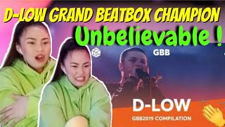 DLOW  Grand Beatbox Battle Champion 2019 Compilation  REACTION VIDEO 👏 UNBELIEVABLE 🔥 [upl. by Hildick415]