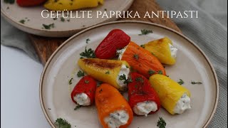 Antipasti Rezepte  gefüllte Paprika Antipasti  Krem Peynir dolgulu Biber Tarifi [upl. by Bethesde]