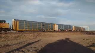 WB UP Autoracks Train At Daggett Ca bigbossrailfanner [upl. by Yreved]