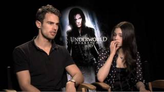 India Eisley amp Theo James talk Underworld Awakening  JoBlocom [upl. by Maxim349]