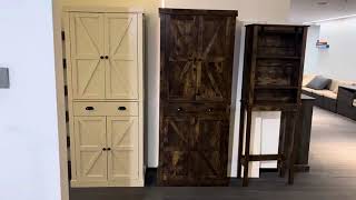 72quot Kitchen Pantry Storage Cabinet Freestanding Cupboard with Farmhouse Barn Doors [upl. by Niawat]