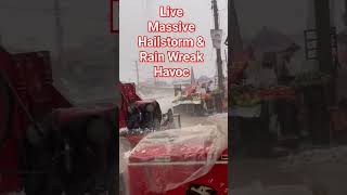 Massive Hailstorm and Rain Wreak Havoc shorts hailstorm hailstorms liveweatherupdate storm [upl. by Eelirem369]