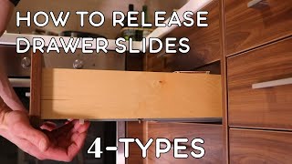 How To Release Drawer Slides  4 Types [upl. by Gillmore]