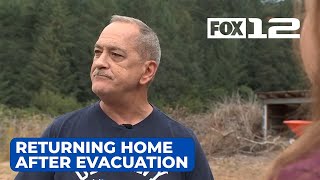 Neighbors return home after evacuation levels drop for Lee Falls Fire near Gaston [upl. by Enovaj]