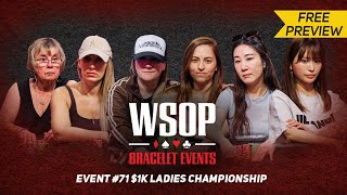 WSOP 2024  Ladies Championship Final table with Jamie Kerstetter PREVIEW [upl. by Airehc]