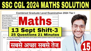 Set15 SSC CGL 2024 Maths Solution by Rohit Tripathi ssc cgl all shift maths question 2024 [upl. by Andrew590]