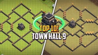 TOP 10 Best Town Hall 9 TH9 FarmingHybrid Base Layout  Copy Link 2024  Clash of Clans [upl. by Yrrak]