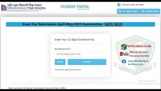 NIOS Exam Fee Submission April May 2025 Examination  nios siliguri [upl. by Eisnyl]