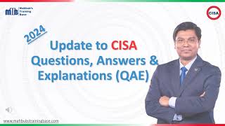 Update to CISA Questions Answers amp Explanations QAE Database [upl. by Abra]