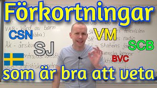 Vanliga förkortningar i samhället bra att veta SFI [upl. by Arhas907]